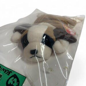 TY Beanie Babies Bernie The St. Bernard Dog White & Brown 8" 1996 NWT